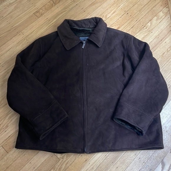 PERRY ELLIS PORTFOLIO faux brown shearling coat size 3x - Picture 1 of 8